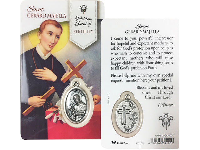 St Gerard Majella Laminated Card and Medal