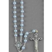Blue Rosary Imitation Pearl