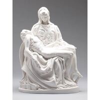 Pieta 7cm high white plaster statue.