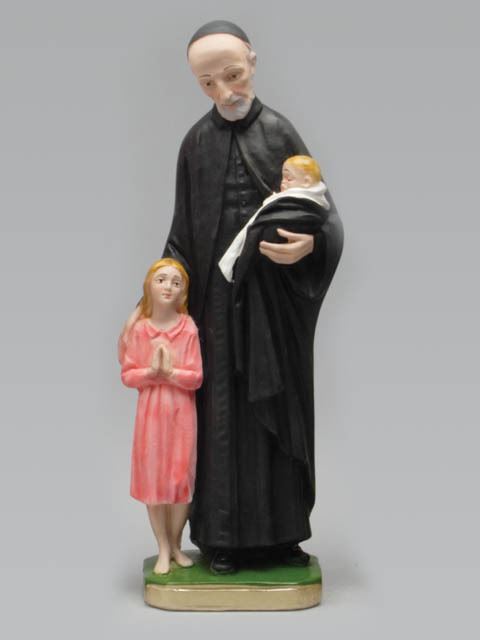 Statue St Vincent de Paul Plaster 30cm