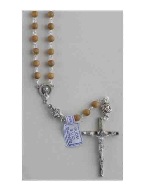 Olive 7mm Wood Rosary
