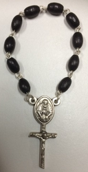 Single Decade Rosary - Black Wood Beads