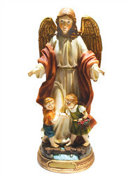 Guardian Angel with Children Resin Statue 20cm
