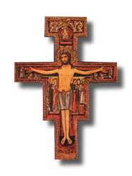 San Damiano Wooden Wall Crucifix - 24 x 17cm