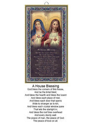 Gold Foil Prayer Plaque - Sacred Heart and Immaculate Heart - House Blessing