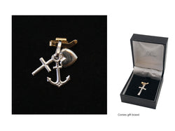 Faith Hope and Charity Sterling Silver Pendant 15mm