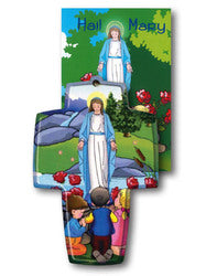 Hail Mary Wood Cross and Book Set