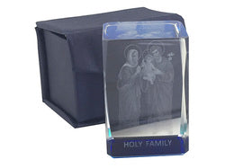 Holy Family Laser Crystal Block - 6 x 4 x 4cm