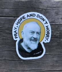 Padre Pio Decal Sticker Small