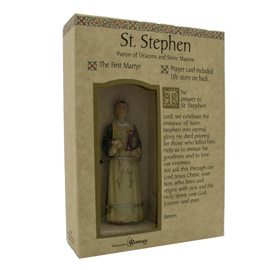 St Stephen Resin Statue Boxed