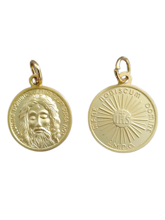 Larger gold Holy Face Medal:  Matt Gold, 2.2cm