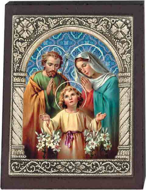 Wood Plaque - Holy Family (65x50mm)