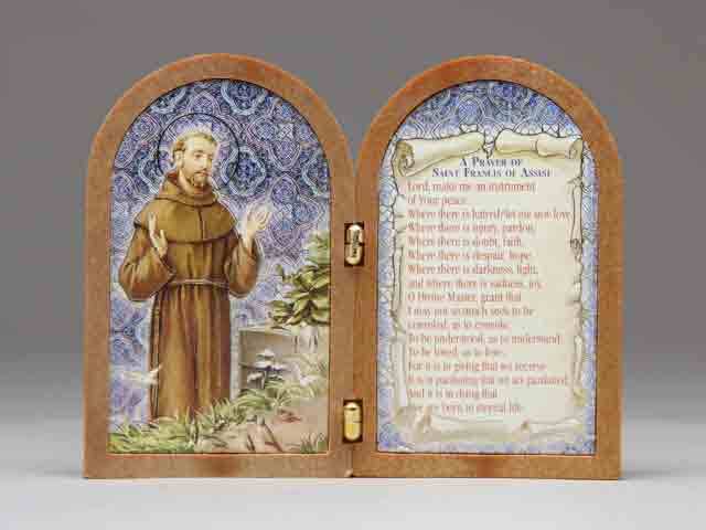 St Francis of Assisi  Folding plaque