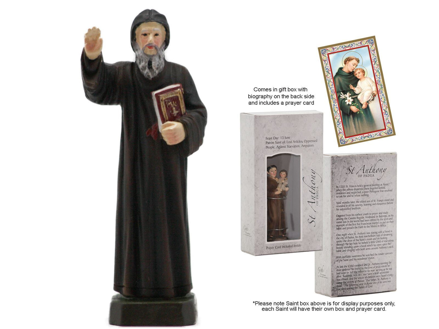 St Charbel Statue - Mini, Boxed 9cm