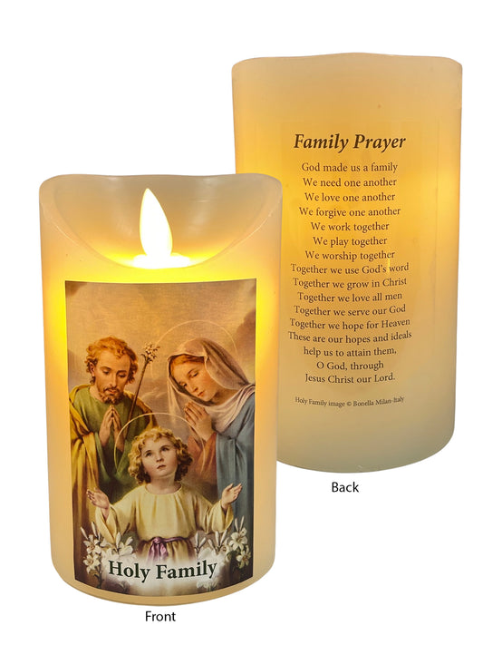 LED Wax look Holy Family Candle