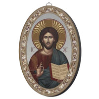 Oval Icon Christ  The Teacher (18x12cm)