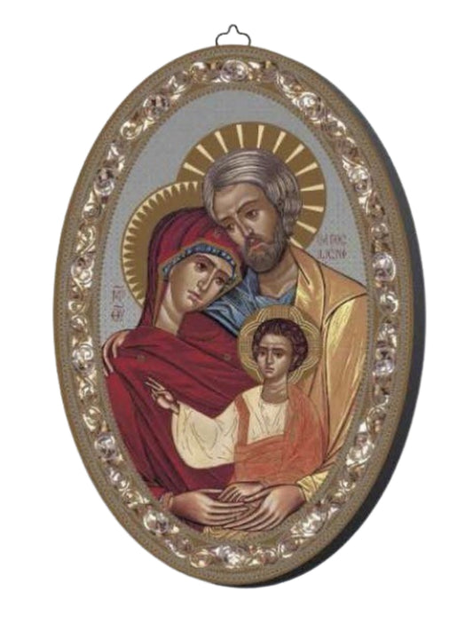 Oval Icon Plaque Holy Family  (30x20.5cm)