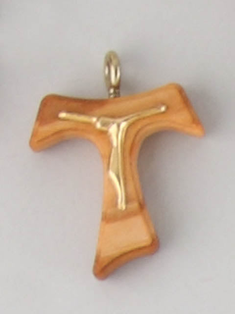 Tau Cross Olivewood/metal 25mm