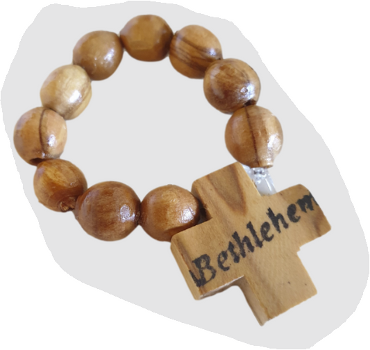 Olive Wood Stretch Finger Rosary