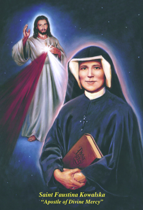 Divine Mercy & Faustina Print A4