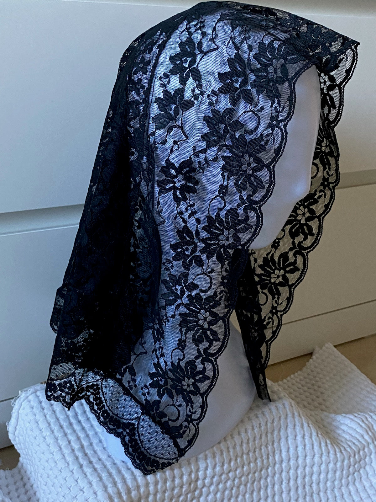 Black veil handmade in Melbourne