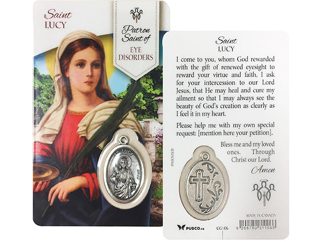 Laminated Card & Medal St. Lucy
