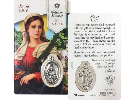 Laminated Card & Medal St. Lucy
