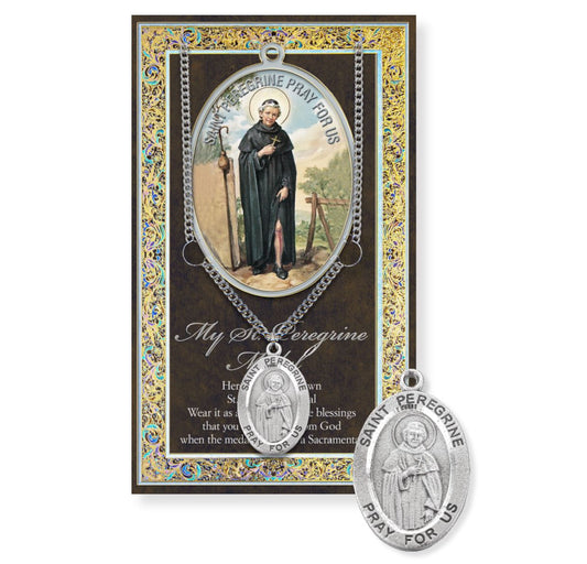 St Peregrine Pewter Med & Card