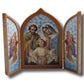 Tri-fold Plaque (23x17cm)  Holy Family with angels in the wings.