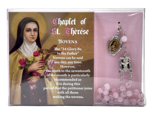 Chaplet of St Therese - Boxed with prayer.