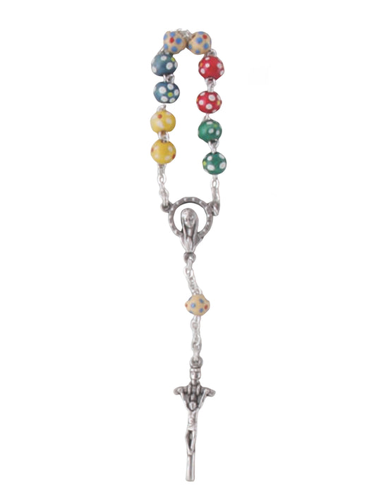 Multicoloured One Decade Finger Rosary