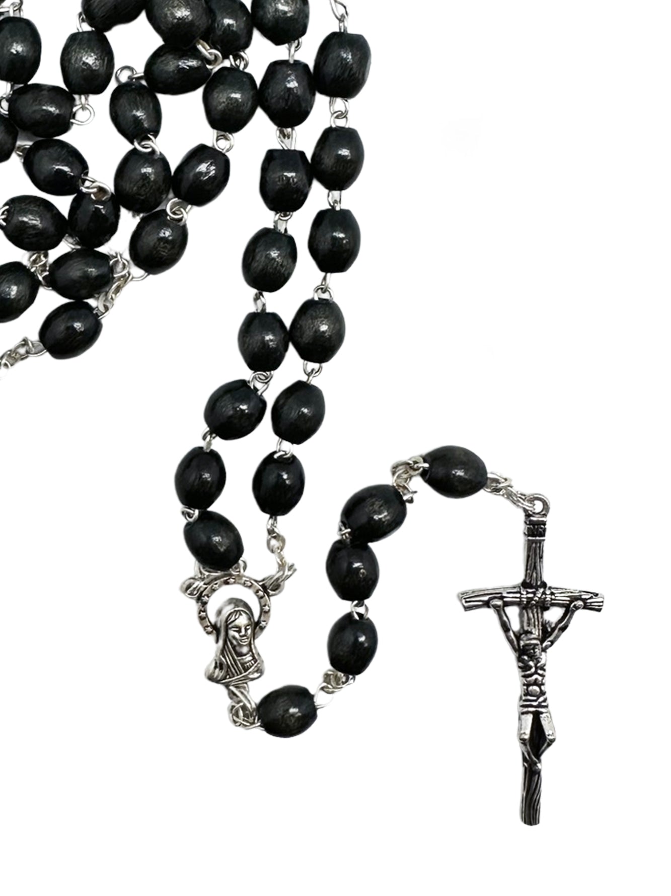 Franciscan 7 Decade Rosary - Black wood beads