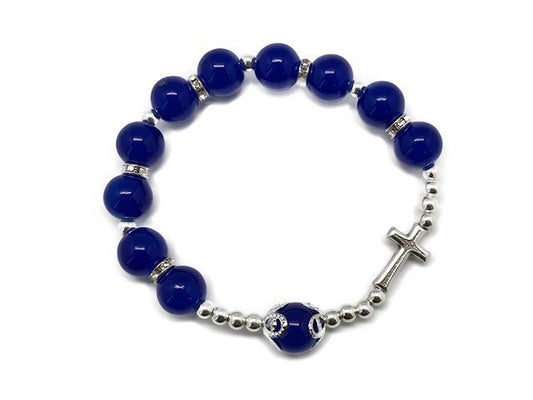 8mm Blue Rosary Bracelet