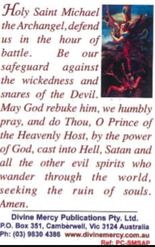 St Michael/Spiritual Armor card