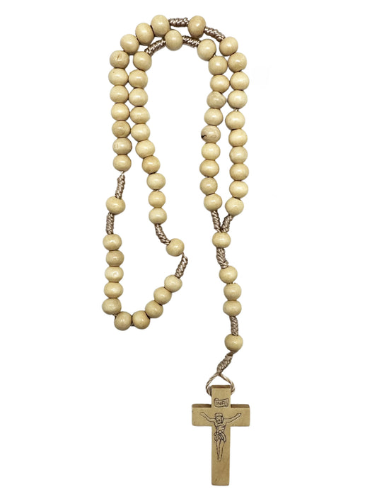 Wood Nylon cord Rosary Natural