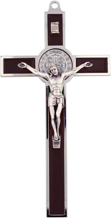 Saint Benedict Metal Crucifix Brown