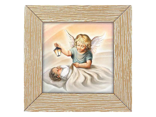 Wood look Frame Guardian Angel