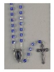 Crystal Rosary Beads - Lourdes Water
(Water encased in medal section)