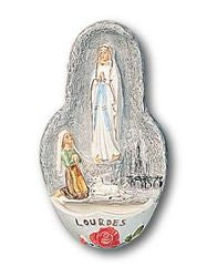 Resin Holy Water Font - Our Lady of Lourdes 19.5cm