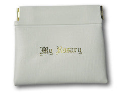 Push Pocket Rosary Purse - White