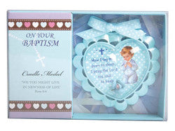 Blue Cot Medallion - On Your Baptism