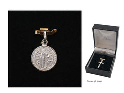 St Benedict Medal Sterling Silver 10mm