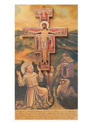 San Damiano Crucifix 11cm with Prayer Card