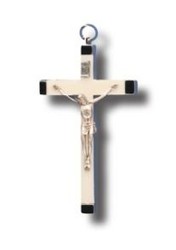 Plastic and Metal Wall Crucifix - Luminous - 11 x 6.5 cm