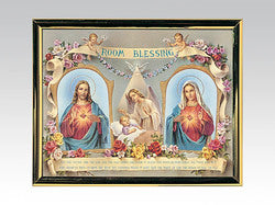 Gold Mylar Framed Print - Baby Room Blessing - 25 x 20cm