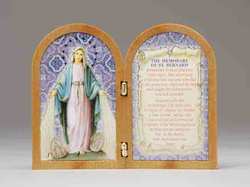 Our Lady of Grace Bi-fold Plaque Wood-look Plastic