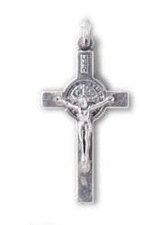 Saint Benedict Small Silver Metal Crucifix
40mm x 20mm