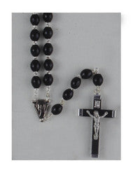 Black Wood Double-Wired Rosary Beads