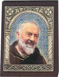 St Padre Pio Desk Plaque - 6.5 x 5cm