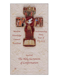 Confirmation Cross Wood-look Gold Foil with Certificate 12 x 8.5cm